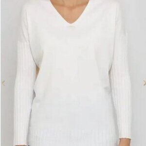 French Conection Vhari V Neck Sweater in Winter White  - Size S